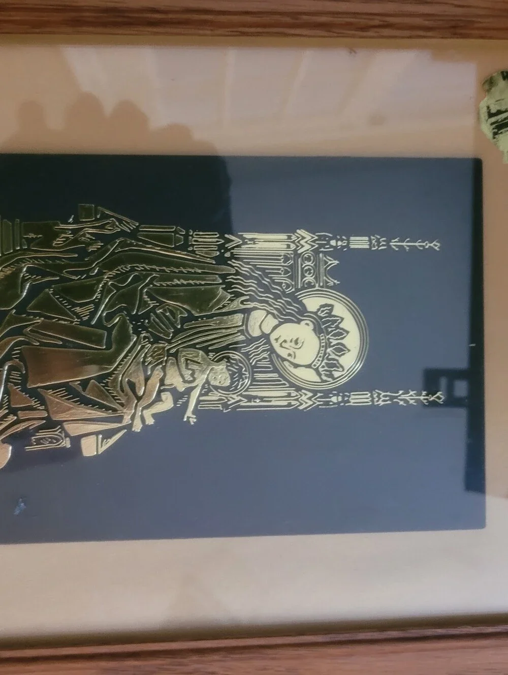 Vintage Framed Westminster Abbey Brass Rubbing Art – Madonna & Child c.1462